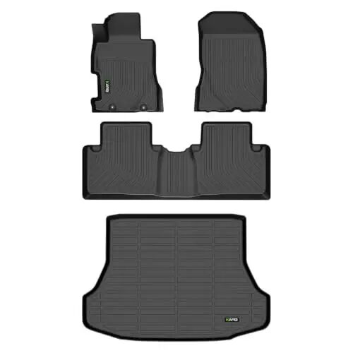 HAFIDI® Floor Mats & Cargo Liner Set Fit for 2006-2011 Honda Civic (Only Sedan Not for Coupe & Hybrid) All Weather TPE Anti-Slip Car Full Set Floor Liners Custom Accessories - Black - HAFIDI