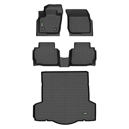 HAFIDI® Floor Mats & Cargo Liner Set Fit for 2013-2016 Ford Fusion & Lincoln MKZ (Not for Hybrid) All Weather Protection TPE Anti-Slip Automotive Full Set Floor Liners Custom Accessories - Black - HAFIDI