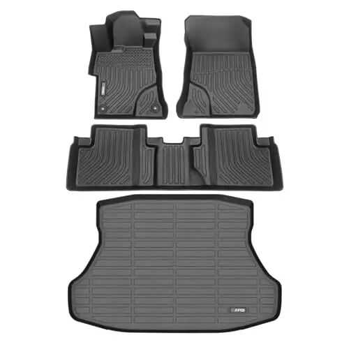 HAFIDI® Floor Mats & Cargo Liner Set Fit for 2015-2012 Honda Civic & Civic Si Only Sedan (Not Coupe) All Weather Protection TPE Anti-Slip Car Full Set Floor Liners Custom Accessories - Black - HAFIDI