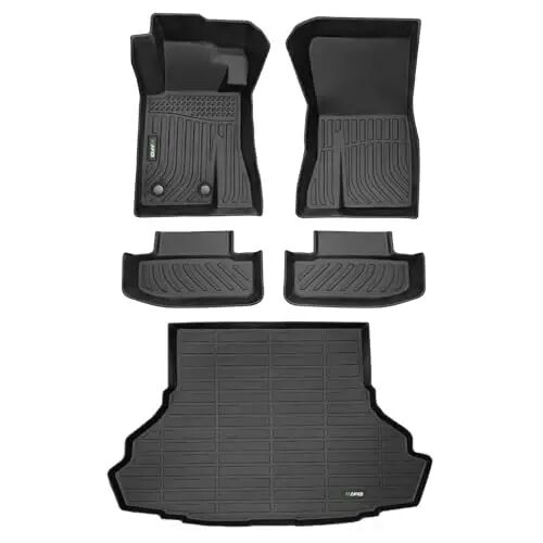 HAFIDI® Floor Mats & Cargo Liner Set Fit for 2015-2024 Ford Mustang (NOT for Mustang Mach E) All Weather Protection TPE Anti-Slip Automotive Full Set Floor Liners Custom Accessories - Black 