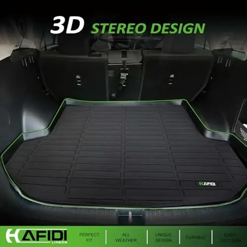 HAFIDI® Floor Mats & Cargo Liner Set Fit for 2016-2020 Kia Sorento (Only 5 Seats,not for 7 Seats) All Weather TPE Anti-Slip Car Full Set Floor Liners Custom Accessories - Black - 3