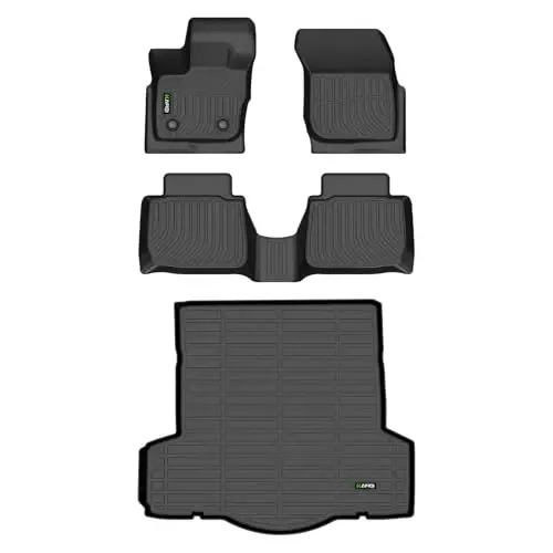 HAFIDI® Floor Mats & Cargo Liner Set Fit for 2017-2020 Ford Fusion & Lincoln MKZ (Not for Hybrid) All Weather Protection TPE Anti-Slip Automotive Full Set Floor Liners Custom Accessories - Black - 1