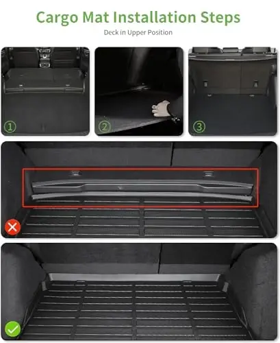 HAFIDI® Car Mats & Cargo Liner Set Fit for 2017-2022 Honda CRV Floor Mats for CRV All Weather Floor Liners TPE Automotive Accessories (NOT for Hybrid) (Cargo Liner Only for Upper Position) - Black - 2