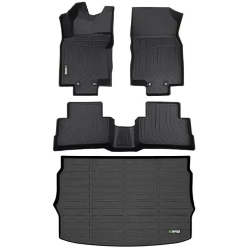 HAFIDI® Floor Mats & Cargo Liner Set Fit for 2017-2022 Nissan Rogue Sport (Cargo Liner Only Fit the Upper Layer) All Weather Protection TPE Car Full Set Floor Liners Custom Accessories - Black - HAFIDI