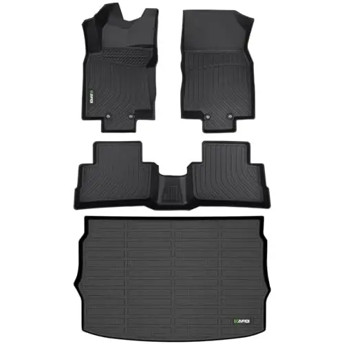 HAFIDI® Floor Mats & Cargo Liner Set Fit for 2017-2022 Nissan Rogue Sport (Cargo Liner Only Fit the Upper Layer) All Weather Protection TPE Car Full Set Floor Liners Custom Accessories - Black - 1