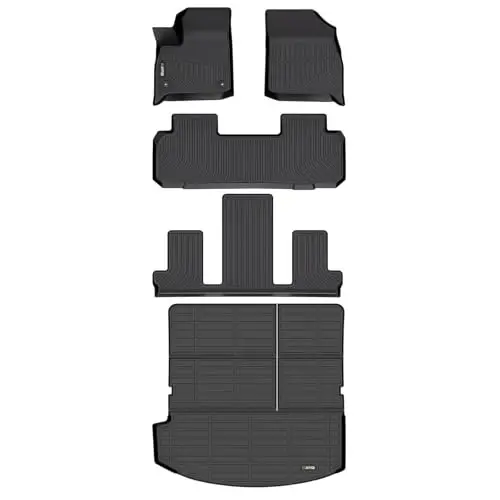 HAFIDI® Floor Mats & Cargo Liner Set Fit for 2018-2024 Buick Enclave All Weather Protection TPE Anti-Slip Automotive Full Set Floor Liners Custom Accessories - Black 