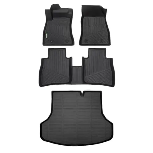 HAFIDI® Floor Mats & Cargo Liner Set Fit for 2019-2014 Nissan Sentra All Weather Protection TPE Anti-Slip Automotive Full Set Floor Liners Custom Accessories - Black 