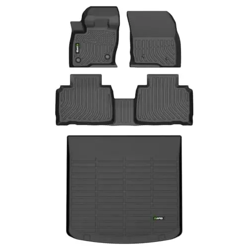 HAFIDI® Floor Mats & Cargo Liner Set Fit for 2019-2023 Lincoln Nautilus & 2016-2018 Lincoln MKX All Weather Protection TPE Anti-Slip Automotive Full Set Floor Liners Custom Accessories - Black 