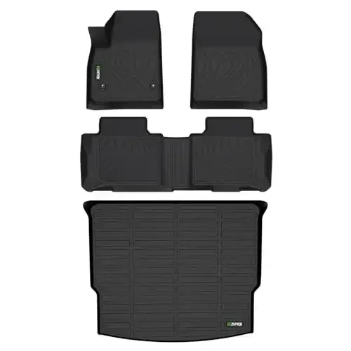 HAFIDI® Floor Mats & Cargo Liner Set Fit for 2019-2025 2026 Chevy Blazer (Not for EV) All Weather Protection TPE Anti-Slip Automotive Full Set Floor Liners Chevrolet Blazer Custom Accessories - Black - HAFIDI