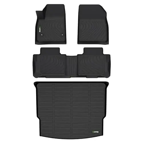 HAFIDI® Floor Mats & Cargo Liner Set Fit for 2019-2025 2026 Chevy Blazer (Not for EV) All Weather Protection TPE Anti-Slip Automotive Full Set Floor Liners Chevrolet Blazer Custom Accessories - Black - 1