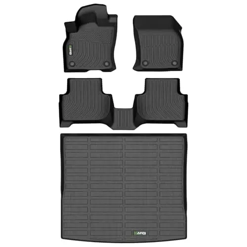 HAFIDI® Floor Mats & Cargo Liner Set Fit for 2019-2025 Audi Q3 All Weather Protection TPE Anti-Slip Automotive Full Set Floor Liners Custom Accessories - Black - HAFIDI