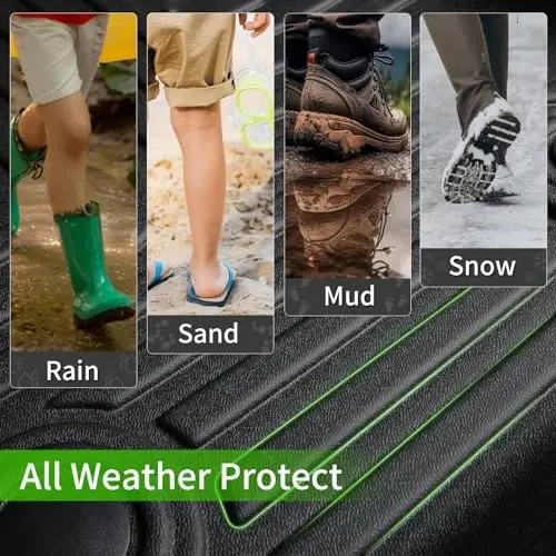 HAFIDI® Floor Mats & Cargo Liner Set Fit for 2019-2025 Audi Q3 All Weather Protection TPE Anti-Slip Automotive Full Set Floor Liners Custom Accessories - Black - 5