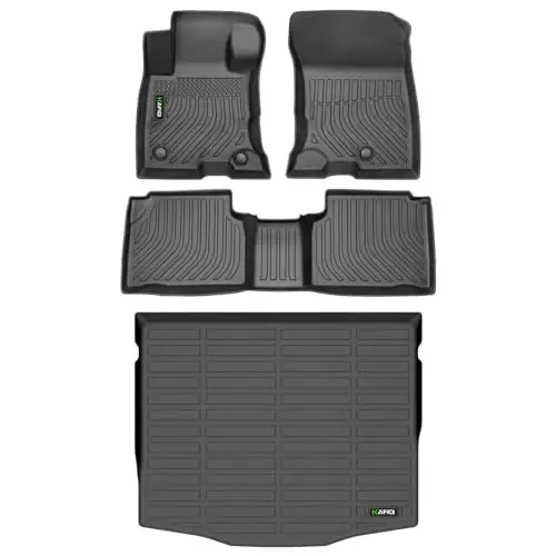 HAFIDI® Floor Mats & Cargo Liner Set Fit for 2020-2025 2026 Ford Escape Hybrid All Weather Protection TPE Anti-Slip Car Full Set Floor Liners Custom Accessories - Black - HAFIDI