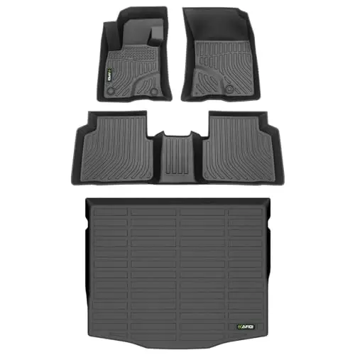 HAFIDI® Floor Mats & Cargo Liner Set Fit for 2020-2025 2026 Ford Escape (Not Fit Hybrid) All Weather Protection TPE Anti-Slip Car Full Set Floor Liners Custom Accessories - Black - HAFIDI