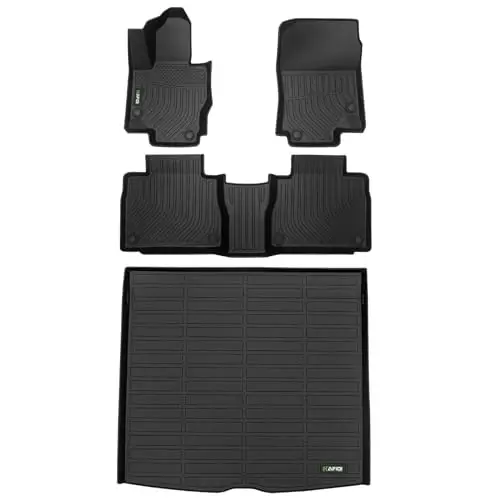 HAFIDI® Floor Mats & Cargo Liner Set Fit for 2020-2026 Mercedes Benz GLE& GLE 350& GLE 450 (No for Coupe) All Weather Protection TPE Anti-Slip Car Full Set Floor Liners Custom Accessories - Black - 1