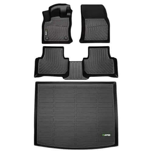 HAFIDI® Floor Mats & Cargo Liner Set Fit for 2022 2023 2024 2025 2026 Volkswagen Taos AWD (Only AWD) All Weather Protection TPE Anti-Slip Car Full Set Floor Liners Custom VW Taos Accessories - Black - 1
