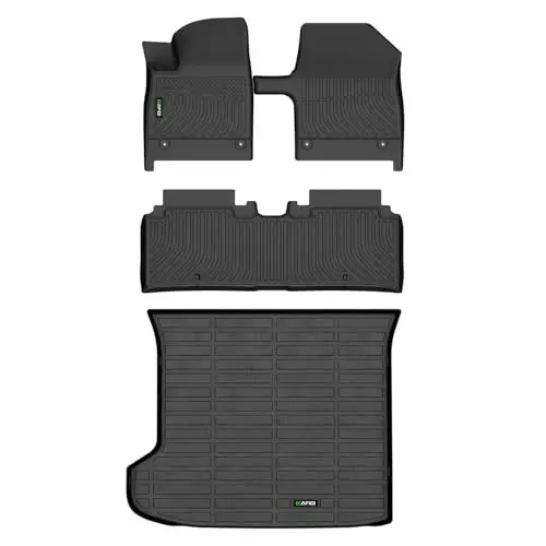 HAFIDI® Floor Mats & Cargo Liner Set Fit for 2022-2024 KIA EV6 All Weather Protection TPE Anti-Slip Automotive Full Set Floor Liners Custom Accessories - Black - 1