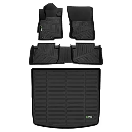 HAFIDI® Floor Mats & Cargo Liner Set Fit for 2022-2025 Mitsubishi Eclipse Cross All Weather Protection TPE Anti-Slip Automotive Full Set Floor Liners Custom Accessories - Black - 1