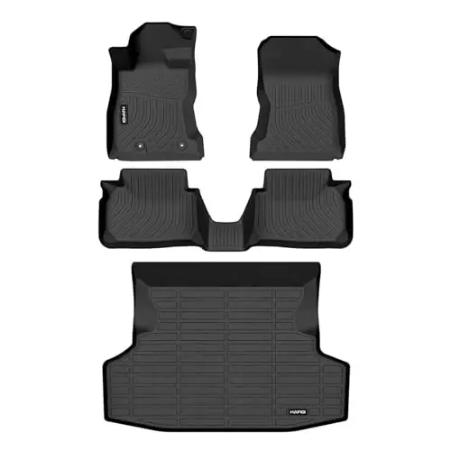 HAFIDI Floor Mats & Cargo Liner Set Fit for 2022-2026 Subaru WRX & 2024-2026 WRX TR All Weather Protection TPE Anti-Slip Automotive Full Set Floor Liners Custom Accessories - Black - 1