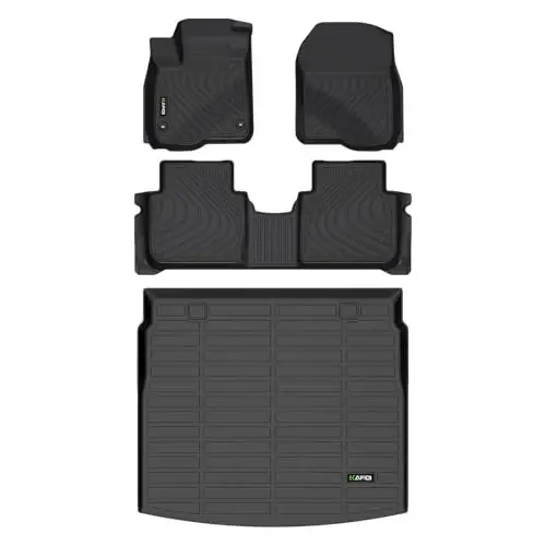 HAFIDI® Floor Mats & Cargo Liner Set Fit for 2023 2024 2025 2026 Honda CRV Hybrid & Honda CR-V All Weather Protection TPE Anti-Slip Automotive Full Set Floor Liners Custom Accessories -Black 