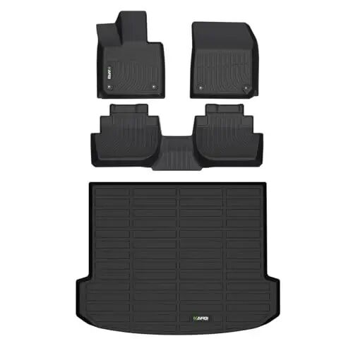 HAFIDI® Floor Mats & Cargo Liner Set Fit for 2023-2025 Vinfast VF8 | Custom Fit, All Weather Protection, Non-Slip, Automotive Floor Liners, Raised Edge, Full Set Accessories, TPE, Black - HAFIDI