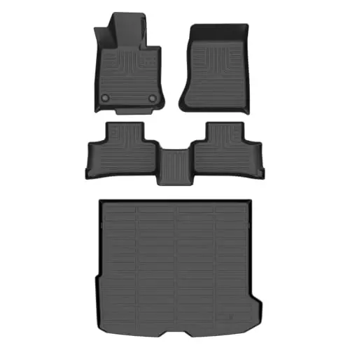 HAFIDI® Floor Mats & Cargo Liner Set Fit for 2023-2026 Mercedes Benz GLC | GLC 300 & 43 AMG & 63 AMG (Not Coupe & PHEV),Custom full set Car liners,all weather guard,Full Set Accessories, TPE, Black - 1