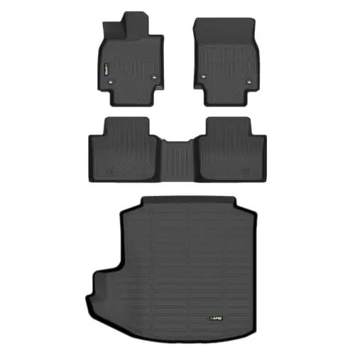 HAFIDI® Floor Mats & Cargo Liner Set Fit for 2023-2026 Toyota Crown（Not Crown Signia） All Weather TPE Anti-Slip Car Full Set Floor Liners Custom Accessories - Black - 1