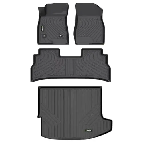 HAFIDI® Floor Mats & Cargo Liner Set Fit for 2024 2025 2026 Chevy Trax & Buick Envista All Weather Protection TPE Anti-Slip Automotive Full Set Floor Liners Chevrolet Trax Custom Accessories - Black - HAFIDI
