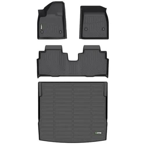 HAFIDI® Floor Mats & Cargo Liner Set Fit for 2025 Cadillac optiq All Weather Protection TPE Anti-Slip Automotive Full Set Floor Liners Custom Accessories - Black - HAFIDI
