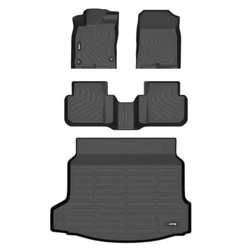 HAFIDI® Floor Mats & Cargo Liner Set Fit for 2025 Honda Civic Hybrid Hatchback All Weather Protection TPE Anti-Slip Car Full Set Floor Liners Custom Accessories - Black - HAFIDI