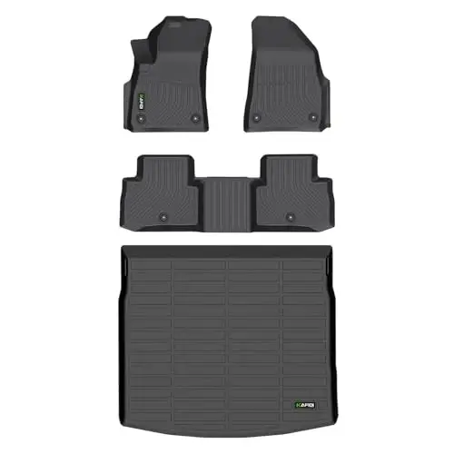 HAFIDI® Floor Mats & Cargo Liner Set Fit for 2026 Jeep Cherokee (Hybrid & Not for Grand Cherokee) All Weather TPE Anti-Slip Car Full Set Floor Liners Custom Accessories - Black 