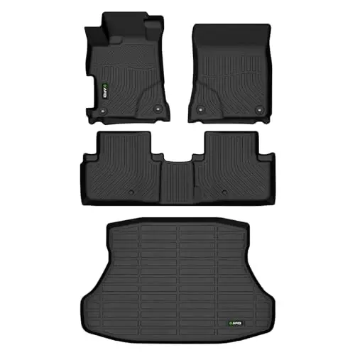 HAFIDI Floor Mats & Cargo Liner Set Fit for Acura ILX 2013-2022 All Weather Protection TPE Anti-Slip Automotive Full Set Floor Liners Custom Acura ILX Accessories - Black - 1