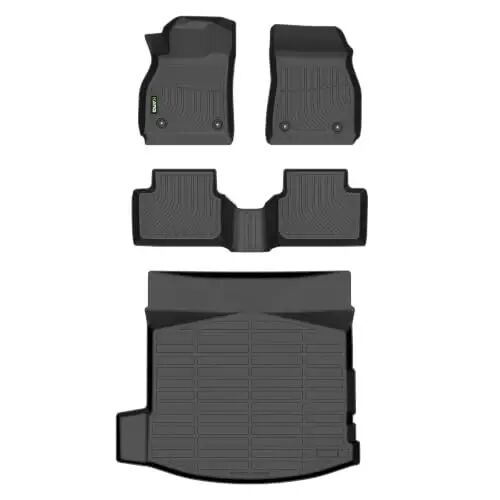 HAFIDI® Floor Mats & Cargo Liner Set Fit for Chevy Malibu 2013-2015 | All Weather Protection TPE Anti-Slip Car Full Set Floor Liners Custom Accessories -Black - HAFIDI