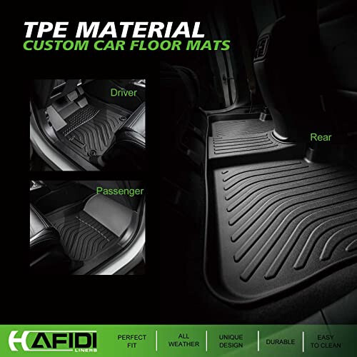 HAFIDI® Floor Mats & Cargo Liner Set Fit for Chevy Malibu 2016-2024 2025 All Weather Protection TPE Anti-Slip Automotive Full Set Floor Liners Custom Chevrolet Malibu Accessories - Black - 2