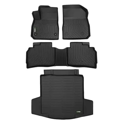 HAFIDI® Floor Mats & Cargo Liner Set Fit for Chevy Malibu 2016-2024 2025 All Weather Protection TPE Anti-Slip Automotive Full Set Floor Liners Custom Chevrolet Malibu Accessories - Black - 2