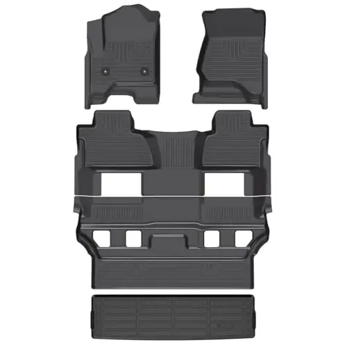 HAFIDI® Floor Mats & Cargo Liner Set Fit for Chevy Tahoe & GMC Yukon 2015-2020 (Only for 7 Seats, Not for XL) All Weather Protection TPE Anti-Slip Automotive Floor Liners Custom Accessories - Black 