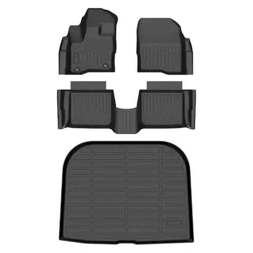 HAFIDI® Floor Mats & Cargo Liner Set Fit for Ford Taurus 2010-2019 All Weather TPE Anti-Slip Car Full Set Floor Liners Custom Accessories - Black - 1