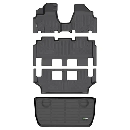 HAFIDI® Floor Mats & Cargo Liner Set Fit for Honda Odyssey 2011-2017 All Weather Protection TPE Anti-Slip Automotive Full Set Floor Liners Custom Accessories - Black - HAFIDI