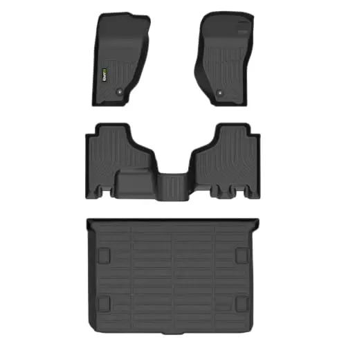 HAFIDI® Floor Mats & Cargo Liner Set Fit for Jeep Liberty 2008-2012 | All Weather Protection TPE Anti-Slip Car Full Set Floor Liners Custom Accessories -Black - 1