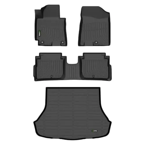 HAFIDI® Floor Mats & Cargo Liner Set Fit for Kia Forte Sedan 2014-2018 All Weather TPE Anti-Slip Car Full Set Floor Liners Custom Accessories - Black - 1