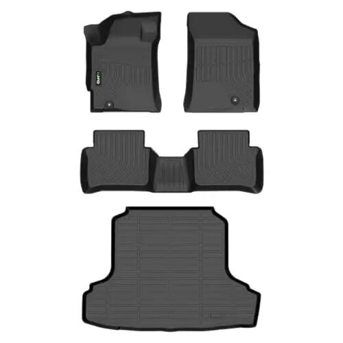 HAFIDI® Floor Mats & Cargo Liner Set Fit for Nissan Altima 2007-2012 | All Weather Protection TPE Anti-Slip Car Full Set Floor Liners Custom Accessories -Black - 1