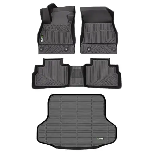 HAFIDI® Floor Mats & Cargo Liner Set Fit for Nissan Sentra 2025 2024-2020 All Weather Protection TPE Anti-Slip Automotive Full Set Floor Liners Custom Accessories - Black - 1