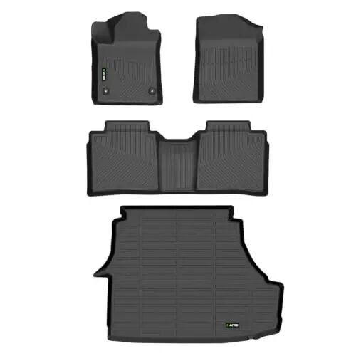 HAFIDI® Floor Mats & Cargo Liner Set Fit for Toyota Avalon 2006-2012 | Custom full set Car liners, anti-slip,waterproof, all weather guard, easy rinse clean,Full Set Accessories, TPE, Black - HAFIDI