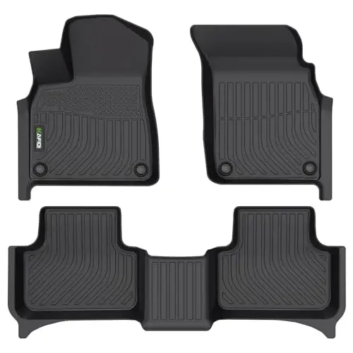HAFIDI Floor Mats Custom for Audi Q7/SQ7 2017-2026 & Q8/SQ8 2019-2026 All Weather Protection TPE Heavy Duty Non-Slip Automotive Floor Liners Fits Front& 2nd Row Full Set Accessories（not for E-TRON） - HAFIDI