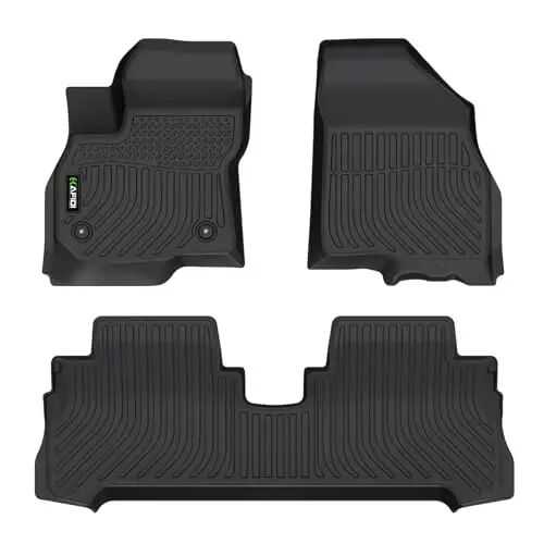 HAFIDI Floor Mats Custom for Chevrolet Chevy Bolt EV 2017-2023 (Not EUV) All Weather Protection TPE Heavy Duty Non-Slip Automotive Floor Liners Fits Front& 2nd Row Full Set Accessories, Black - 1
