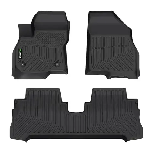 HAFIDI Floor Mats Custom for Chevrolet Chevy Bolt EV 2017-2023 (Not EUV) All Weather Protection TPE Heavy Duty Non-Slip Automotive Floor Liners Fits Front& 2nd Row Full Set Accessories, Black - 1