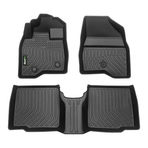 HAFIDI Floor Mats Custom for Ford Explorer 2015-2019, Front& 2nd Row | Custom Fit, All Weather Protection, Non-Slip, Automotive Floor Liners, Raised Edge, Explorer Accessories, TPE, Black - 1