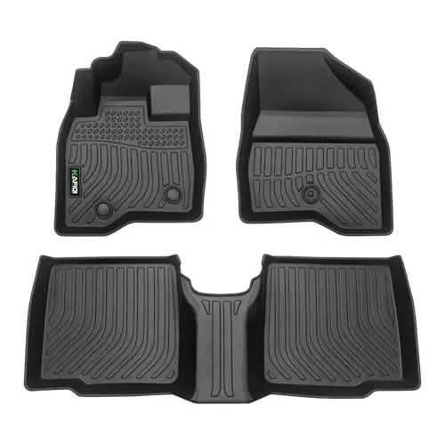 HAFIDI Floor Mats Custom for Ford Explorer 2015-2019, Front& 2nd Row | Custom Fit, All Weather Protection, Non-Slip, Automotive Floor Liners, Raised Edge, Explorer Accessories, TPE, Black - 1