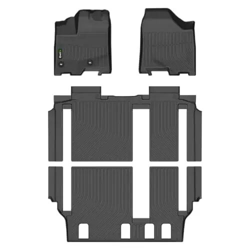 HAFIDI® Floor Mats Custom for Toyota Sienna 2020-2013 8 Seater | All Weather Protection TPE Anti-Slip Automotive Full Set Floor Liners Custom Accessories - Black - 1