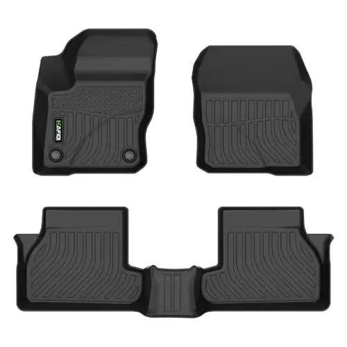 HAFIDI® Floor Mats Fit for 2012-2018 Ford Focus (S/ST/SE/SEL/Titanium) All Weather Protection TPE Car Floor Liners, Fits 1st & 2nd Row Full Set Custom Accessories, Black 